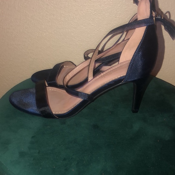 DREAM PAIRS Women's DOLCE Fashion Stilettos Open Toe Pump Heel Sandals in Navy. - Picture 6 of 7